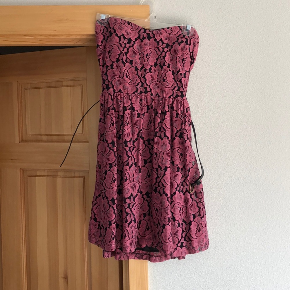 Strapless lace dress